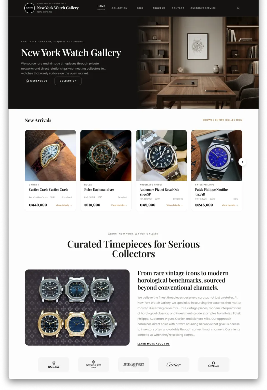 A dealer's branded ChronSeek showroom